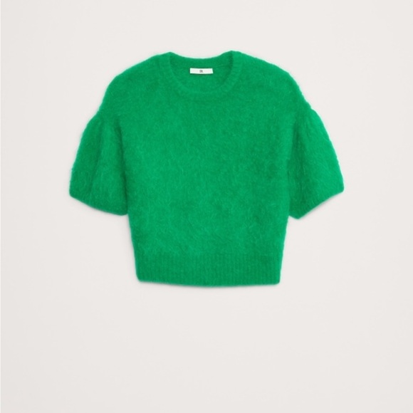 NWT Banana Republic FUZZY ALPACA-BLEND PUFF-SLEEVE SWEATER - Picture 3 of 4